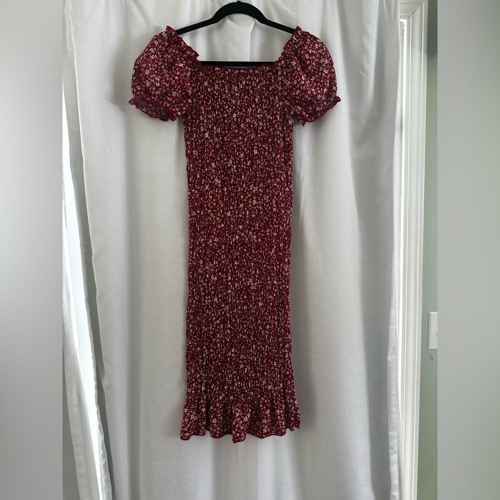 Floral Burgundy Dress